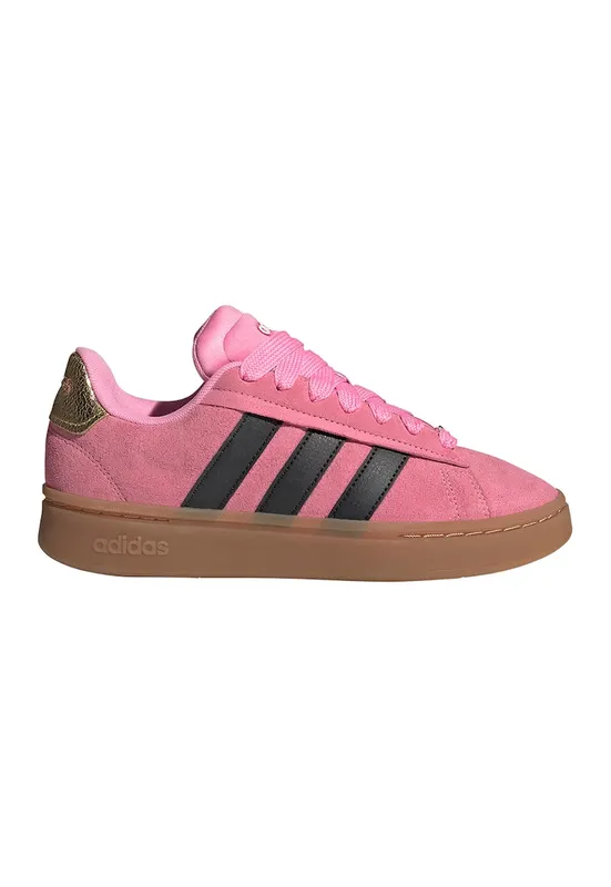Pantofi sport de piele intoarsa Grand Court Alpha - Negru/Roz pastel