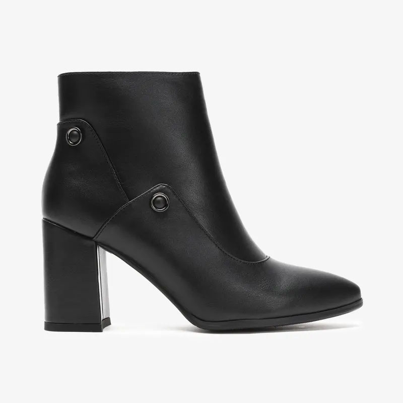 Botine dama din Piele Ecologica CRL0655 Negre