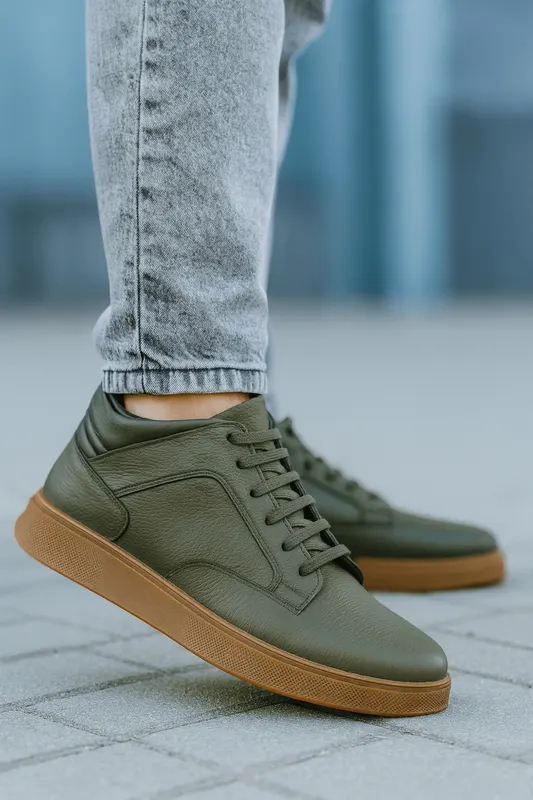 Ghete Casual Barbati din Piele Verde - GIRO