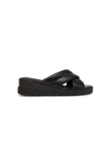 Slapi dama - 1-27233-44 - Piele naturala - Negru - Negru