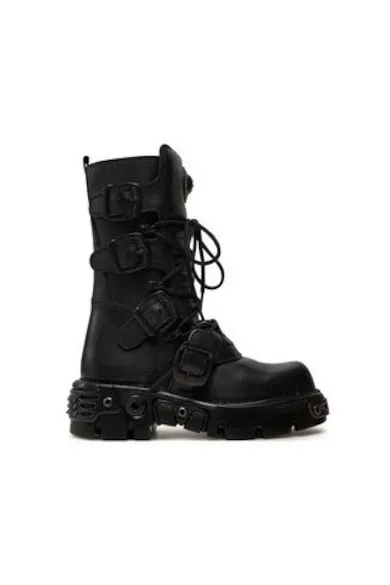 Bocanci dama M-373-S18 - Piele naturala - Negru - Negru