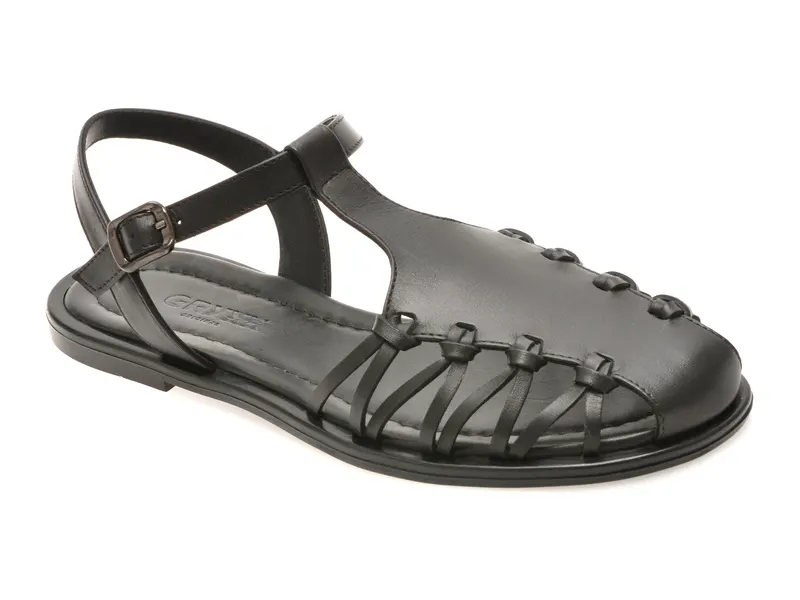 Sandale negre, 1766324, din piele naturala