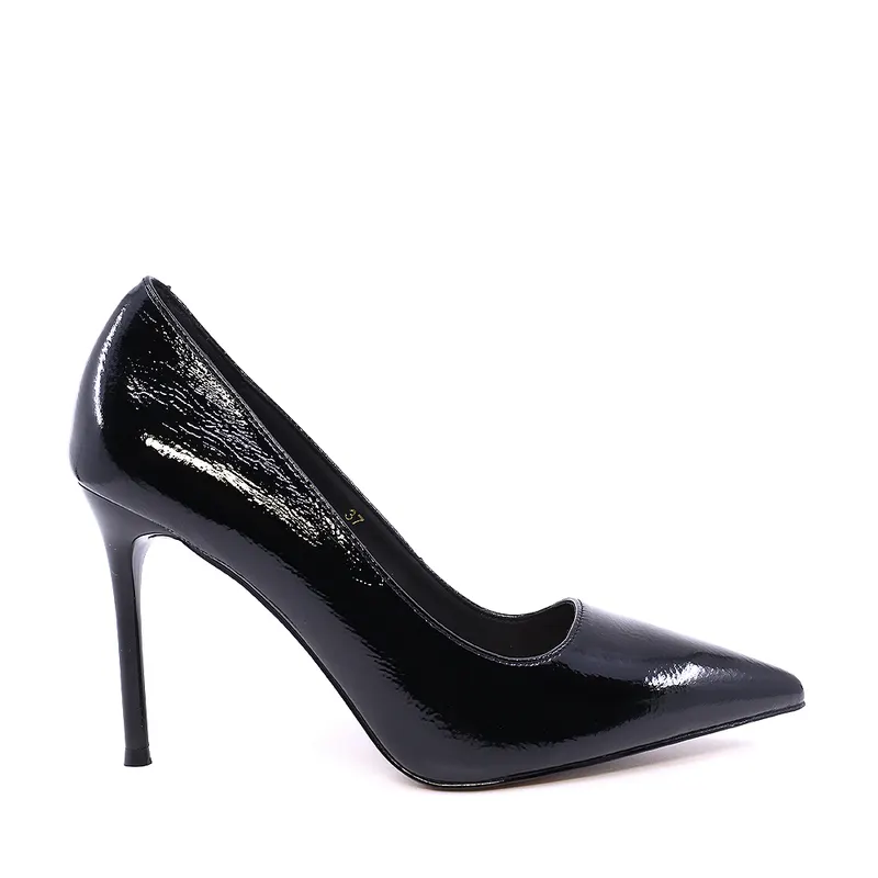 Pantofi stiletto femei Luca di Gioia negri din piele lăcuită 1260DP7264LN