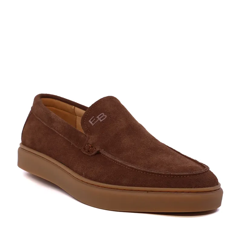 Mocasini bărbați Enzo Bertini Premium Collection maro din piele întoarsă 1641BM232210VM — imaginea 2