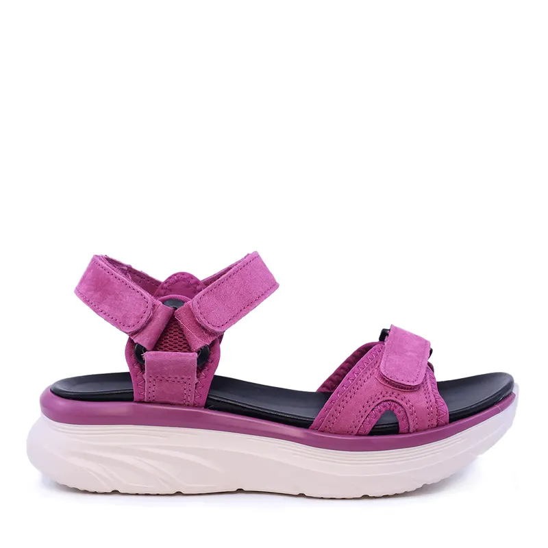 Sandale reglabile femei Luca di Gioia fuchsia din piele întorsă și textil 1291DS2200VFU