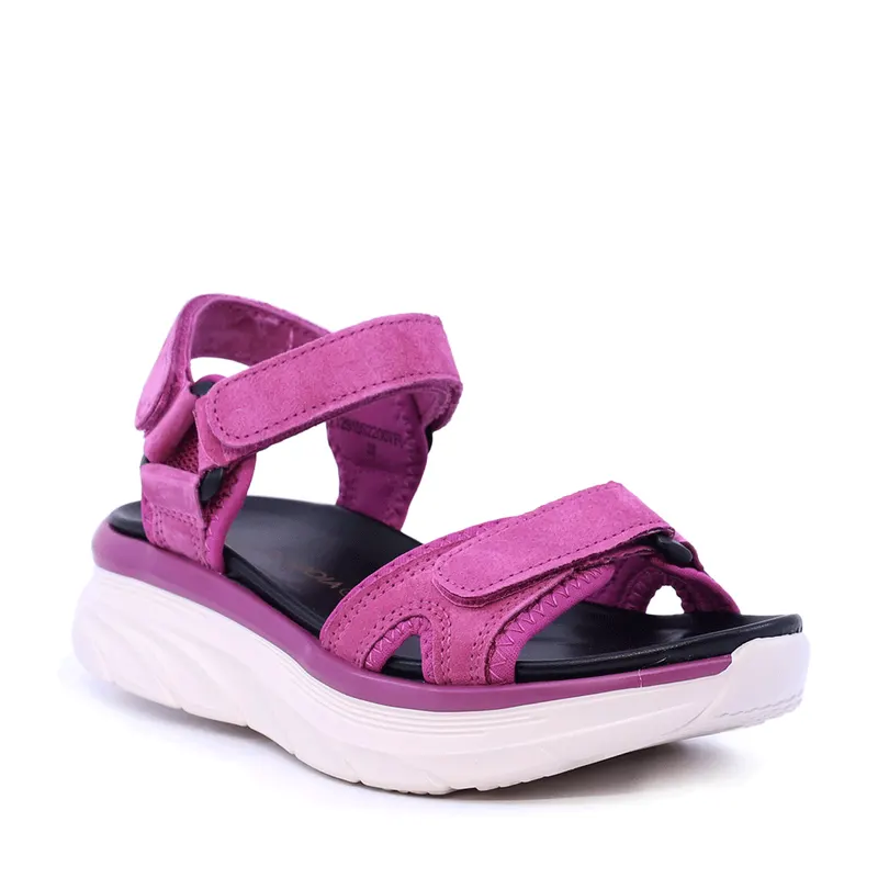 Sandale reglabile femei Luca di Gioia fuchsia din piele întorsă și textil 1291DS2200VFU — imaginea 2