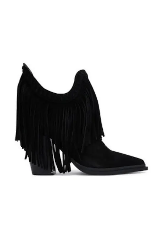 Botine dama - piele naturala negru