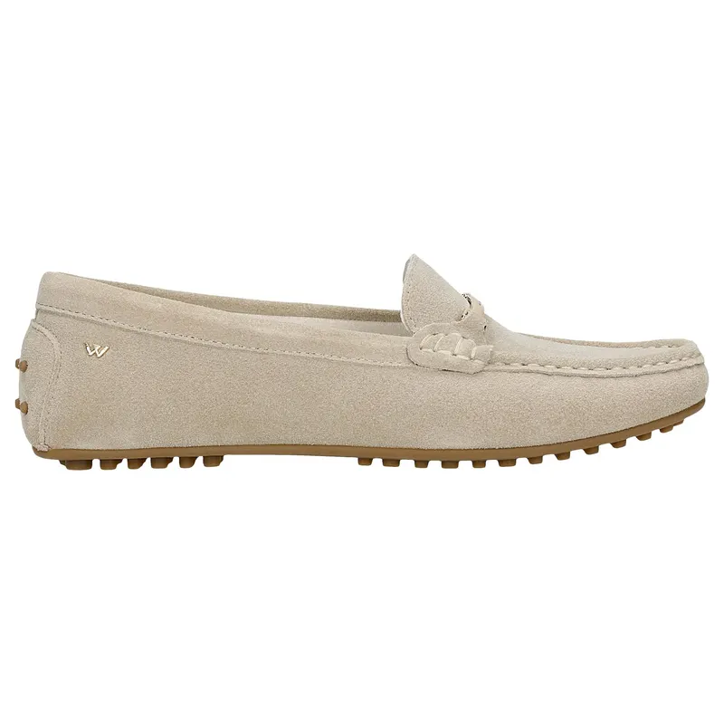Mocasini bej car shoes din velur