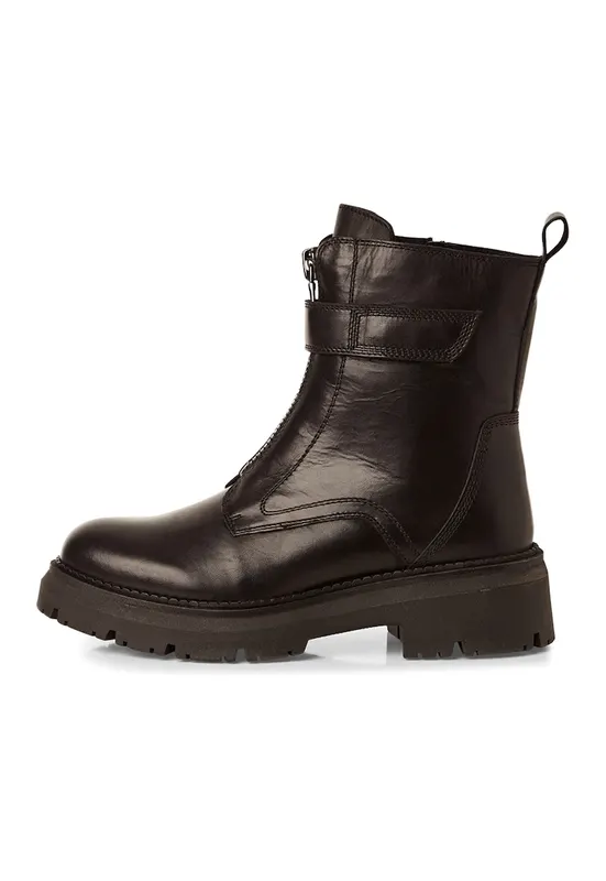 Ghete de piele cu fermoar - Negru stins