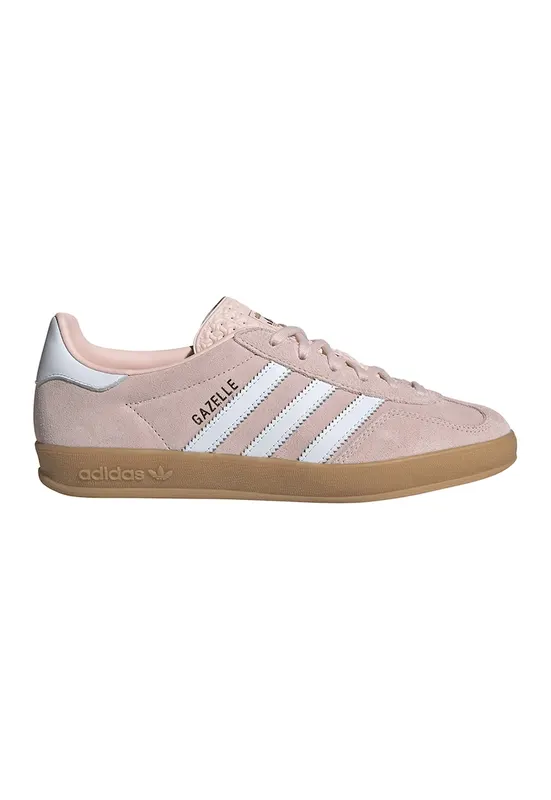 Tenisi din piele intoarsa Gazelle Indoor - Alb murdar/Roz pal
