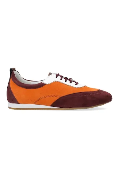 Pantofi sport din piele intoarsa cu detalii contrastante
