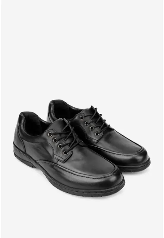 Pantofi piele neagra pentru barbati - Negru