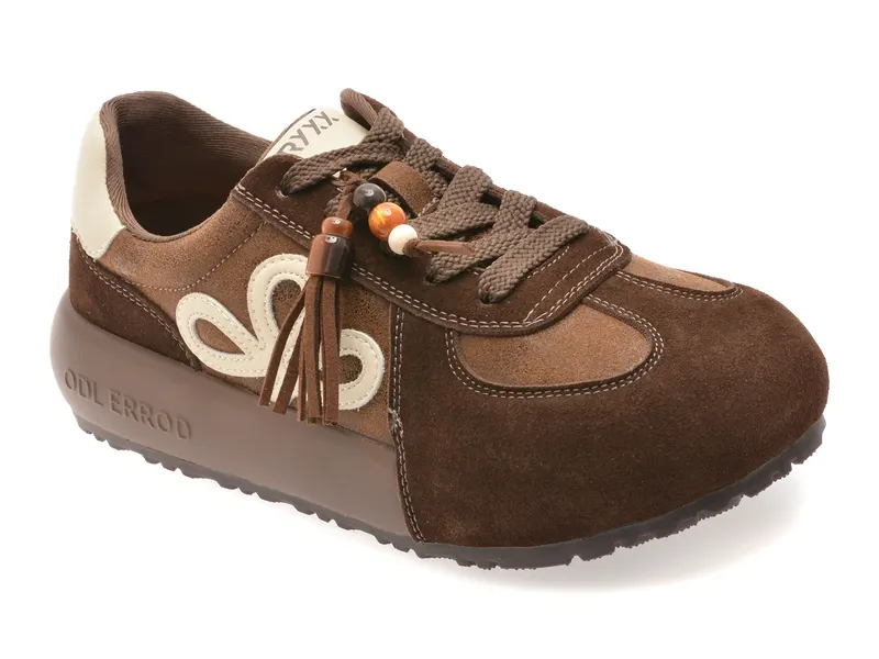 Pantofi sport maro, 6812, din piele ecologica
