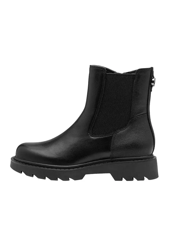 Ghete Chelsea de piele - Negru