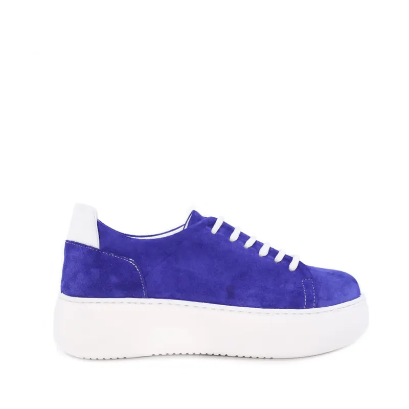 Pantofi femei albastri din piele întoarsă 2385DP1448VBL