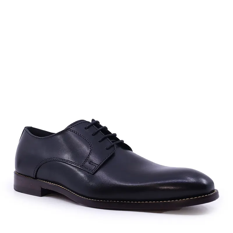 Pantofi derby bărbați Luca di Gioia negri din piele 719BP3066N — imaginea 2