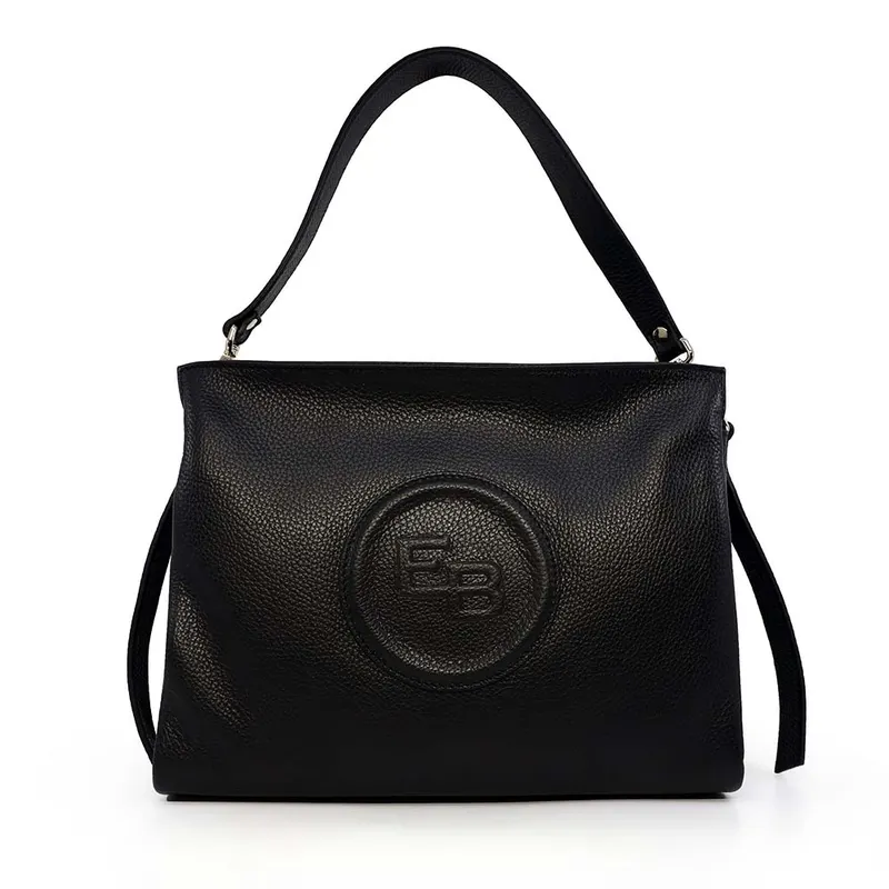 Poșetă satchel femei Enzo Bertini neagră din piele 154POSP3616N
