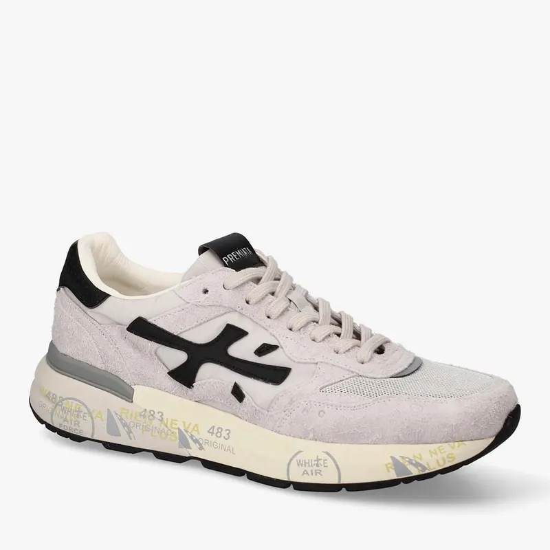 Sneakers bărbați Premiata Mick gri din piele întoarsă și textil 1691BP8236GR — imaginea 2