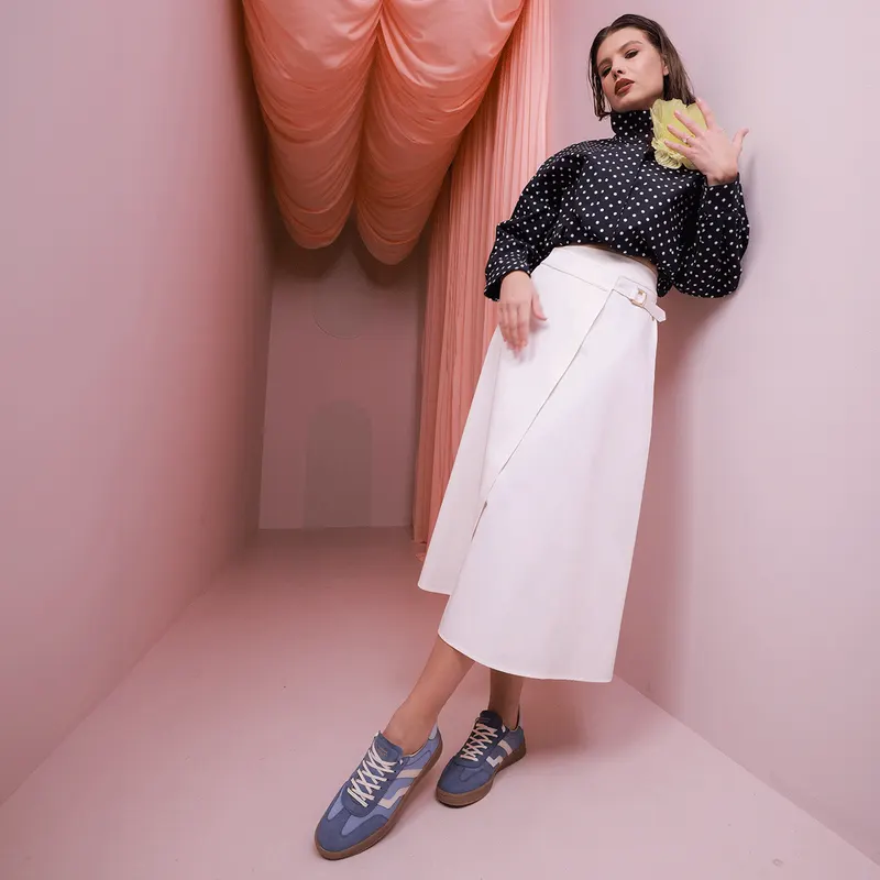 Sneakers femei Gant linia Cuzima albaștri din piele și textil 1741dp533198bl — imaginea 2