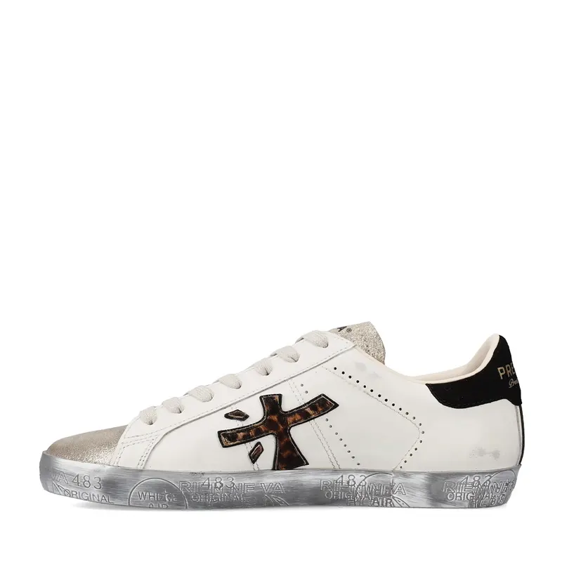 Sneakers femei Premiata Steven-D albi din piele 1692DP7605A — imaginea 2