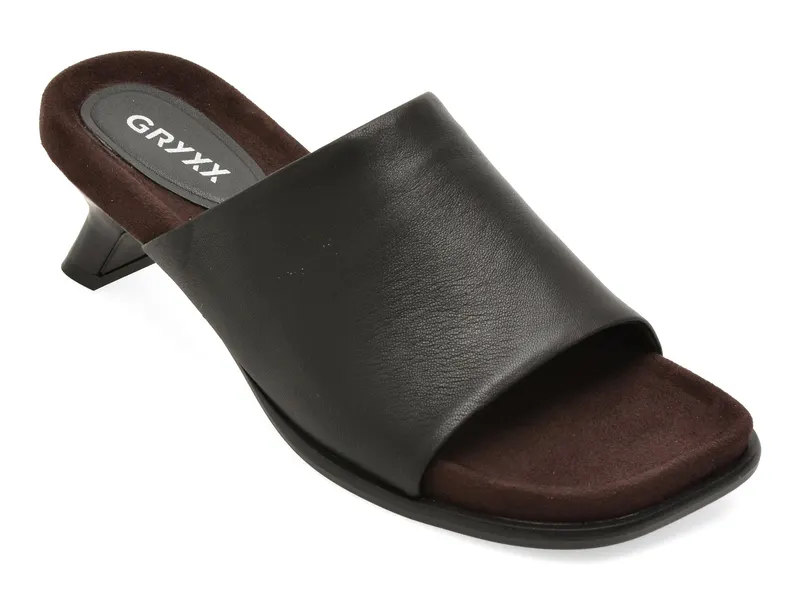 Papuci eleganti GRYXX negri, L2651, din piele naturala