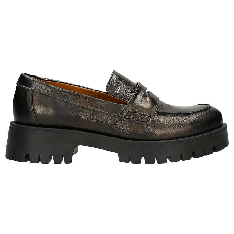Mocasini damă penny loafers metalizați