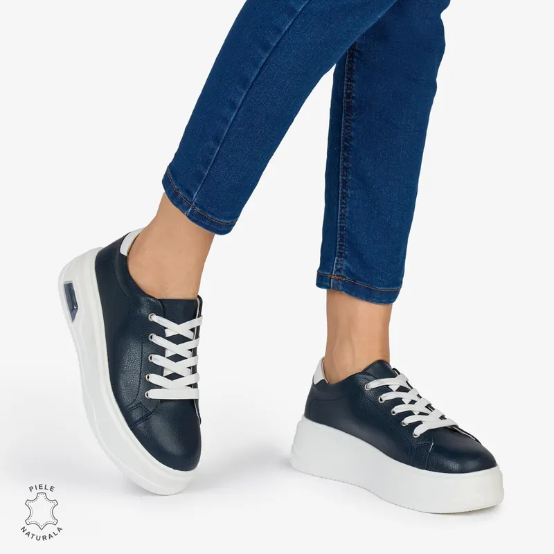 PANTOFI CASUAL Dama Piele Naturala CRL1054 Culoare: NAVY