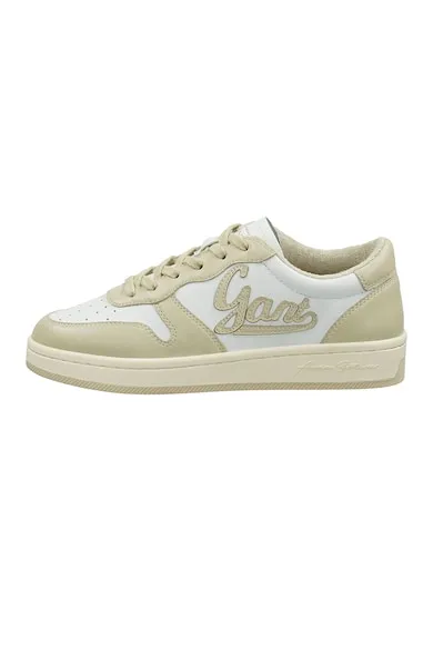 Pantofi sport de piele cu segment perforat Prepla - Alb/Bej