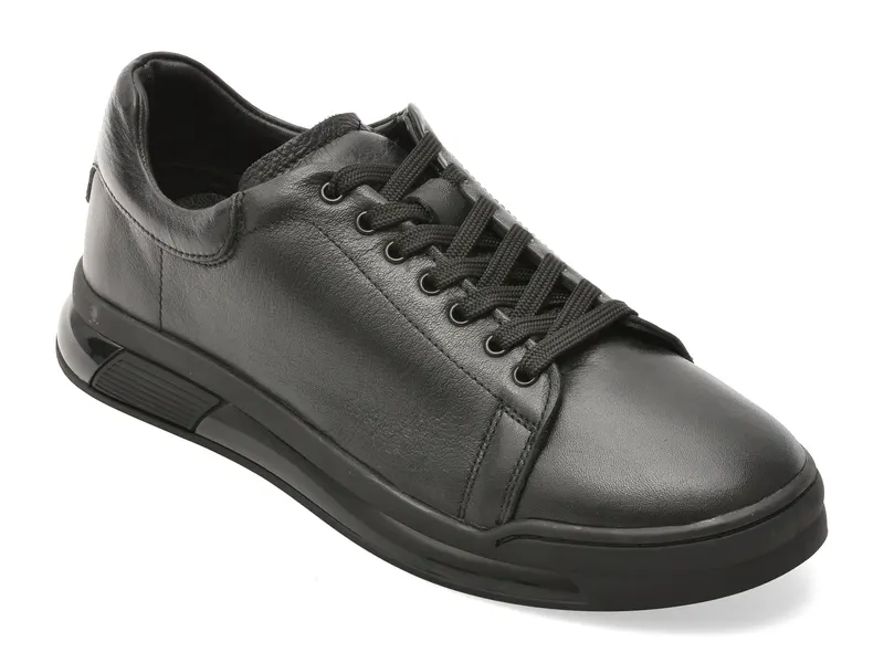 Pantofi sport negri, 26Y20, din piele naturala