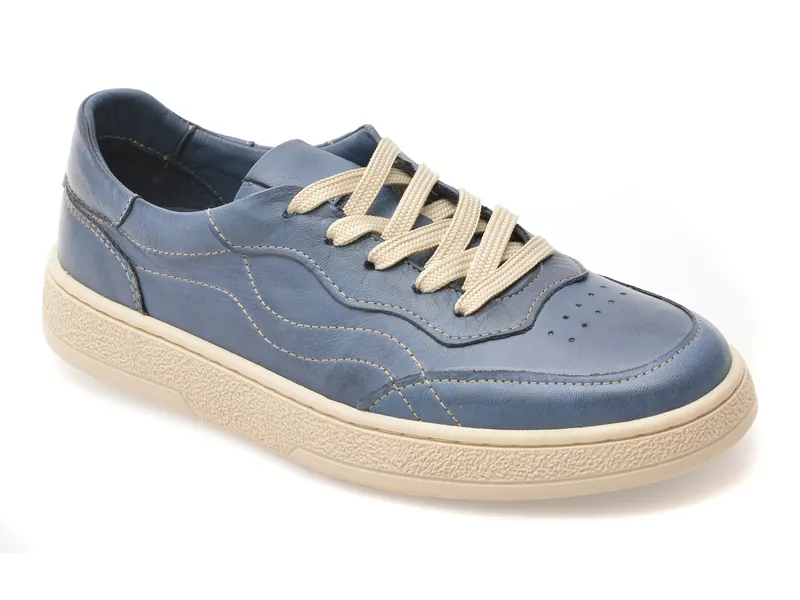 Pantofi sport albastri, CS740, din piele naturala