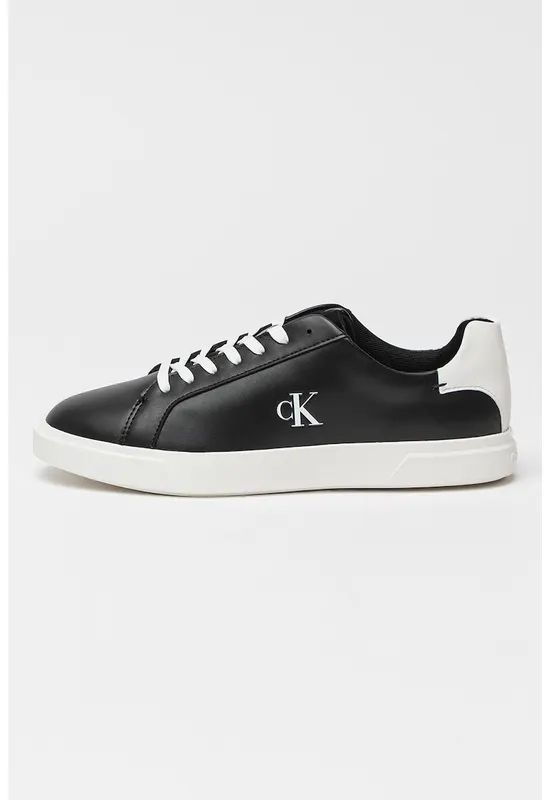 Pantofi sport din piele cu detaliu logo - Alb/Negru