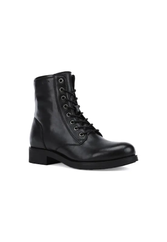 Ghete sport dama - D Rawelle Black - Piele ecologica - Negru