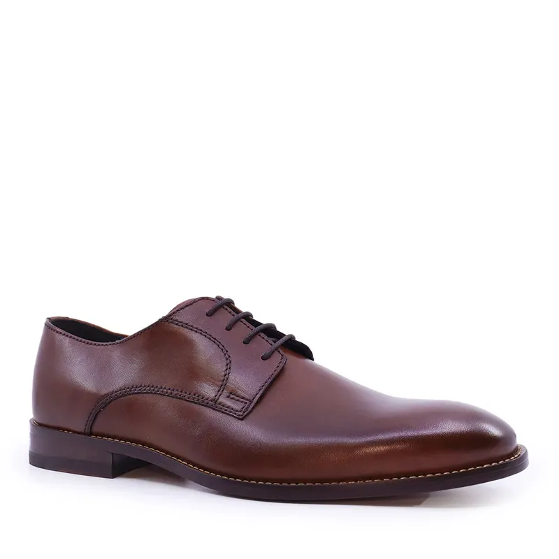 Pantofi derby bărbați Luca di Gioia maro din piele 719BP3066M — imaginea 2