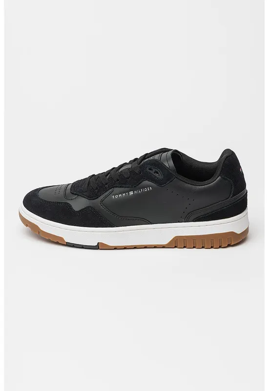 Pantofi sport din piele cu garnituri din piele intoarsa Better Mix - Negru/Alb optic/Caramel