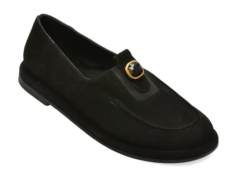 Pantofi EPICA negri, 157H601, din piele intoarsa