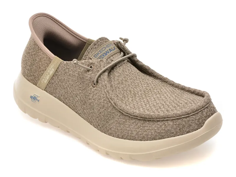 Mocasini SKECHERS gri, GO WALK MAX, din material textil