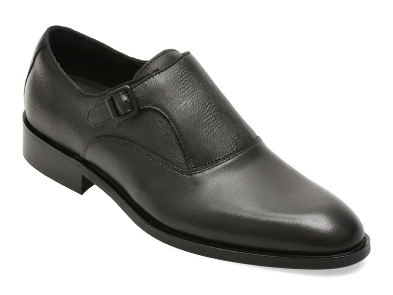 Pantofi eleganti negri, BEJAMIN 004, din piele naturala