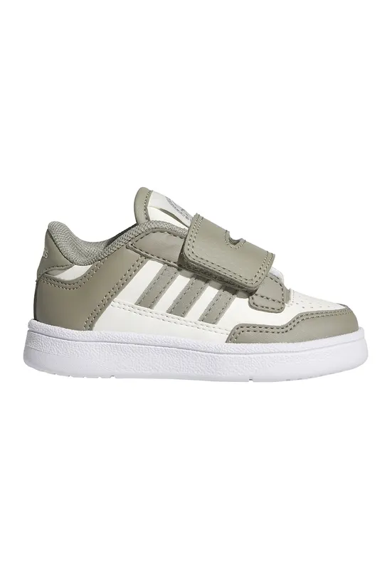 Pantofi sport din piele ecologica cu inchidere velcro Rapid Court - Alb/Kaki