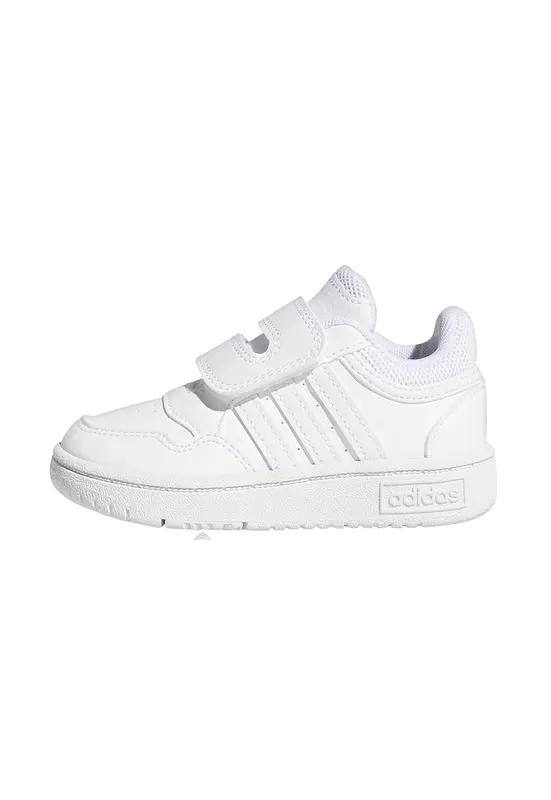 Pantofi sport de piele ecologica cu velcro Hoops - Alb optic