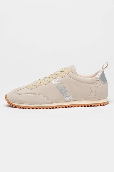 Pantofi sport cu detalii de piele intoarsa Coral - Maro nisip