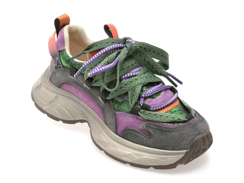 Pantofi sport multicolor, 6999, din piele ecologica