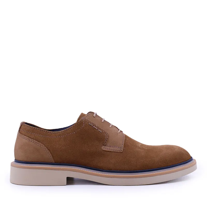 Pantofi derby bărbați Luca di Gioia cognac din piele întoarsă 719BP4050VCO