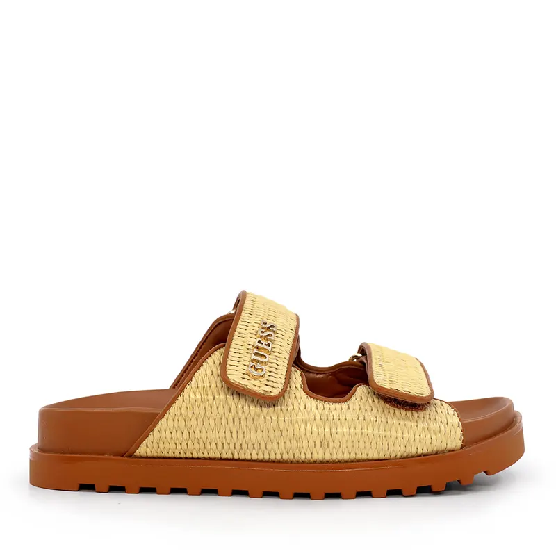 Saboți femei Guess Fadelize cognac cu logo 919DSTFLJFDECO