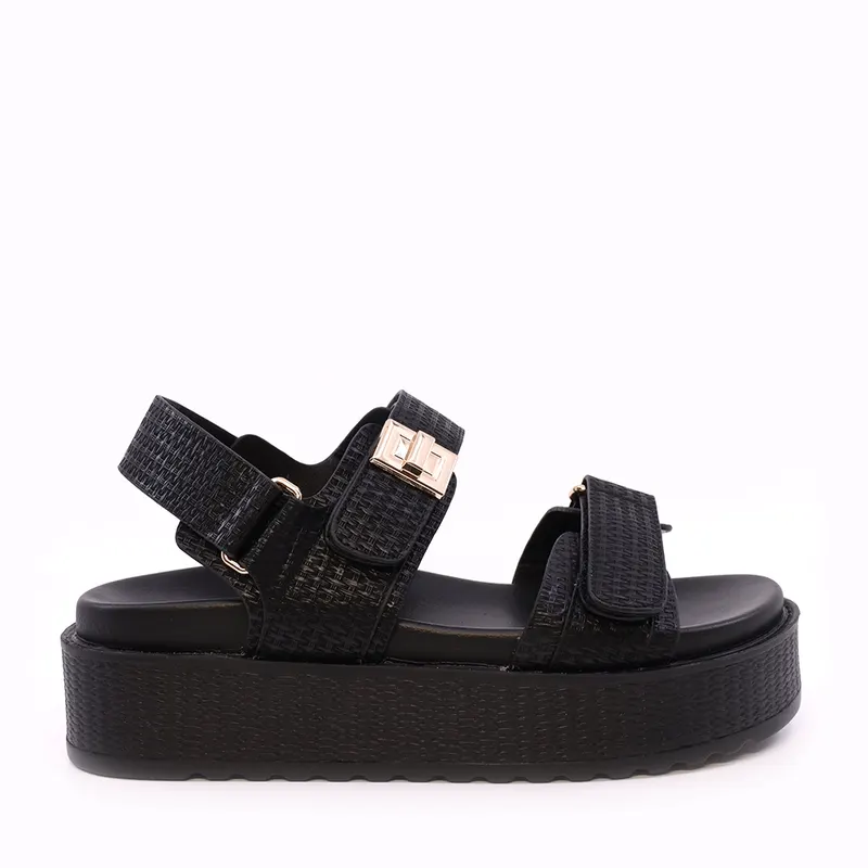 Sandale cu platformă femei Solo Donna negre 2549DS9363N