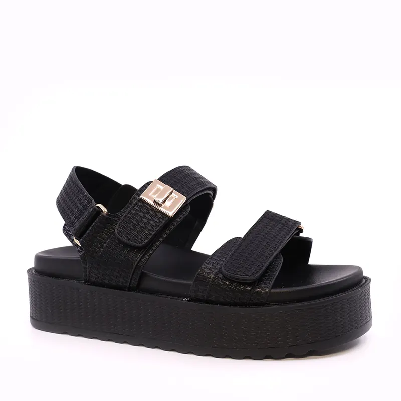 Sandale cu platformă femei Solo Donna negre 2549DS9363N — imaginea 2