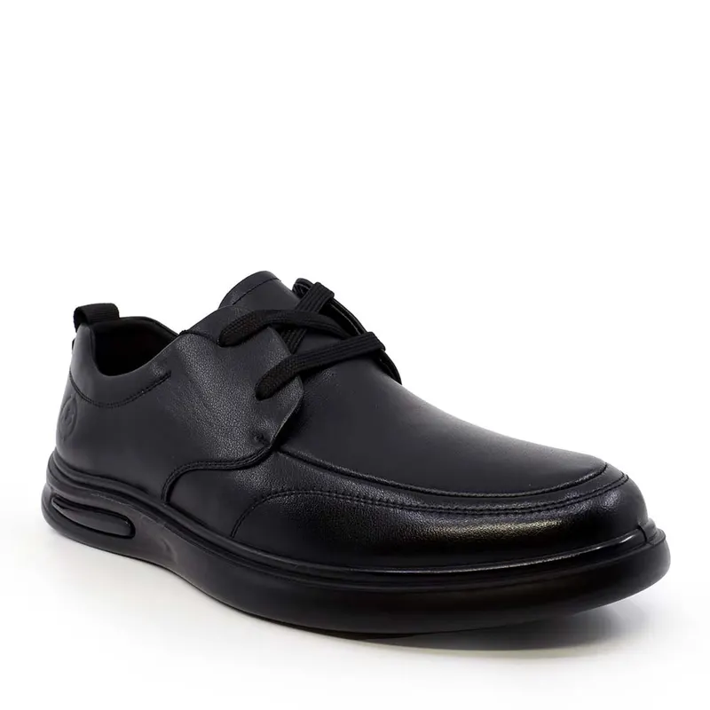 Pantofi bărbați negri din piele cu talpă flexibilă 3851BP812N — imaginea 2