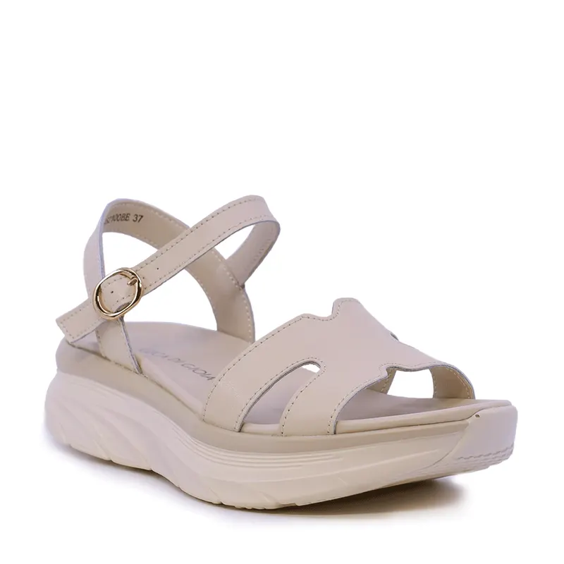 Sandale femei Luca di Gioia bej din piele 1291DS2100BE — imaginea 2