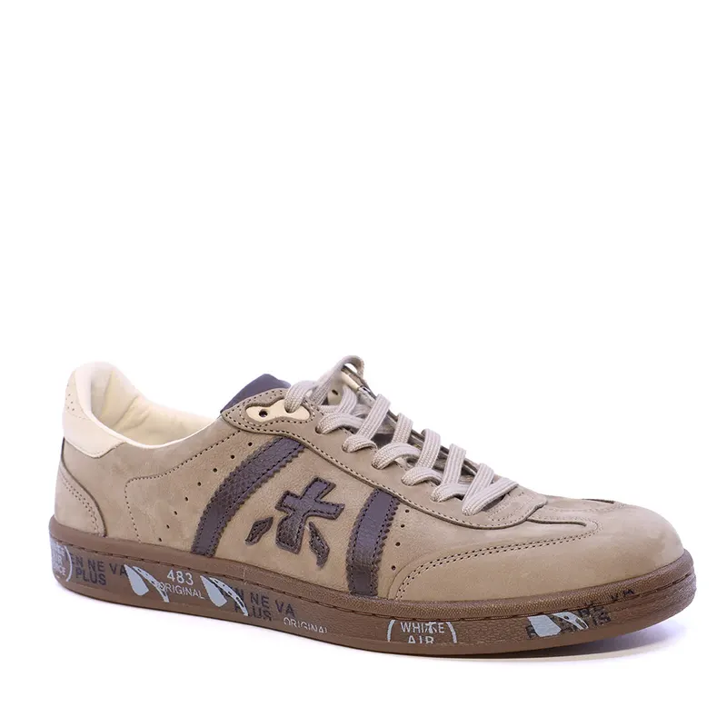 Sneakers bărbați Premiata Bonnie taupe din piele 1692BP8593TA — imaginea 2