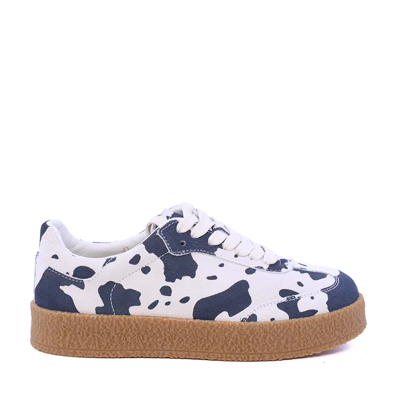 Sneakers femei Luca di Gioia alb cu negru din piele întoarsă 1570DP5902VAN