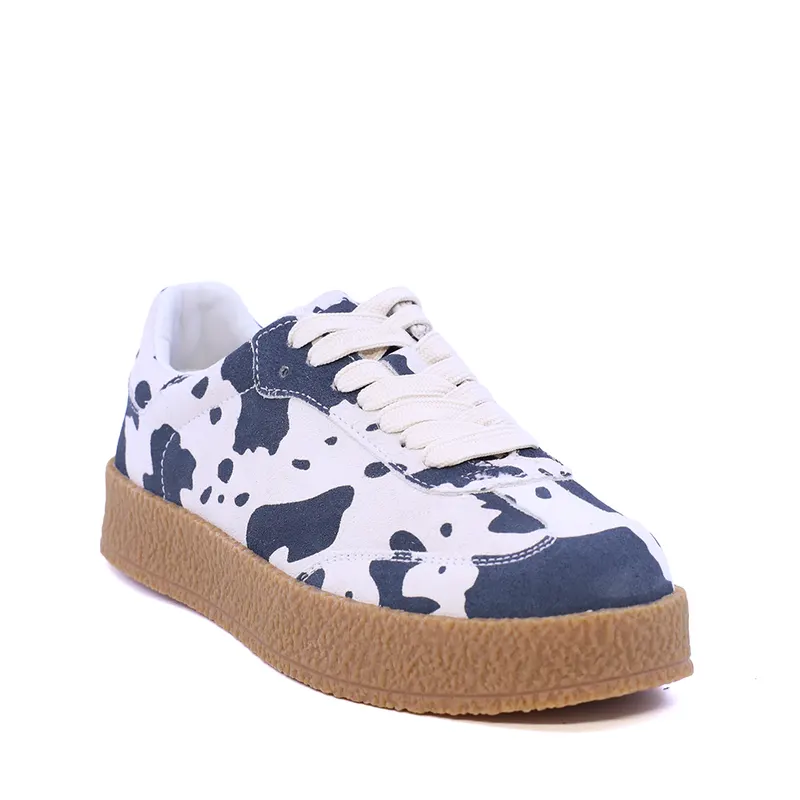 Sneakers femei Luca di Gioia alb cu negru din piele întoarsă 1570DP5902VAN — imaginea 2